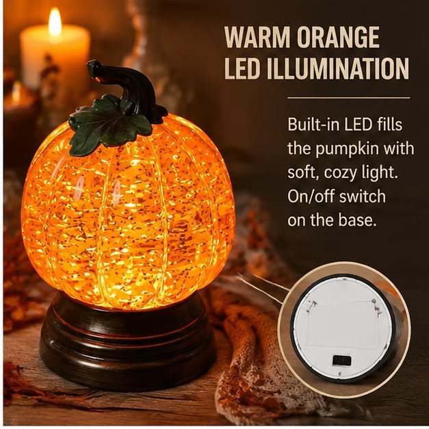 🎃🔥 Today 49% OFF🔥 Glitter Lighted Pumpkin Snow Globe | Add Magical Halloween Charm to Any Space