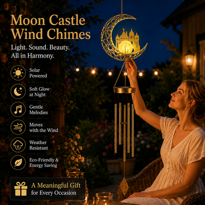 🌙✨ Moon Courtyard Solar Wind Chime 🎐 Add Magic to Every Evening