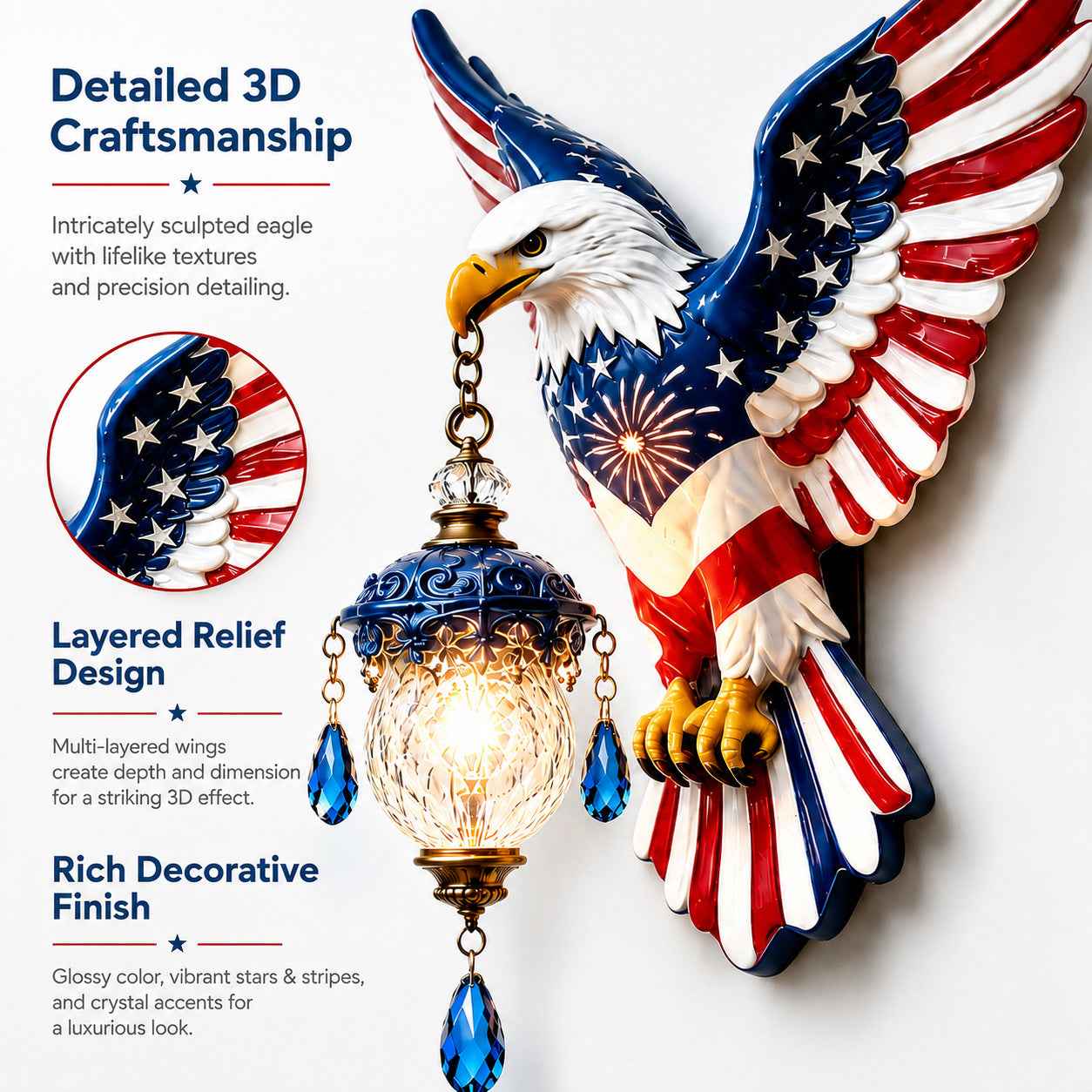 🦅✨ Today 49% OFF🔥 Eagle Crystal Wall Lamp | Elegant Lighting & Stunning Wall Decor
