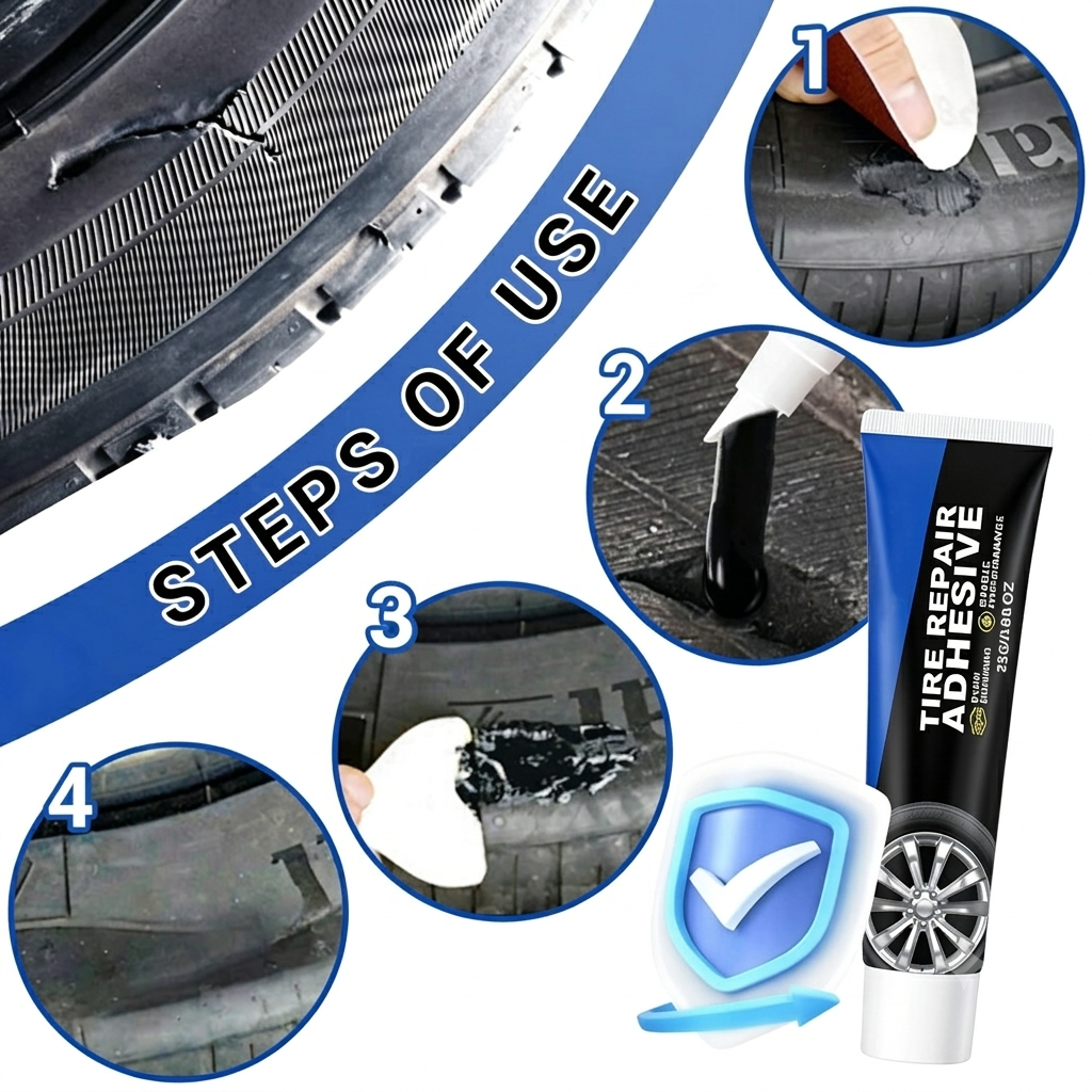 🚗Weather-Resistant💧 Waterproof Flexible Tire Repair Adhesive