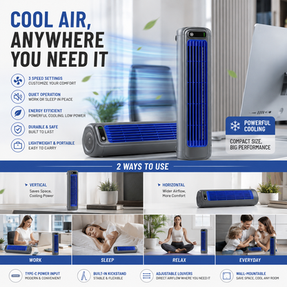 🌊❄️ Rechargeable Personal Air Cooler – Cordless Cooling for Kitchen, Bedroom & Office