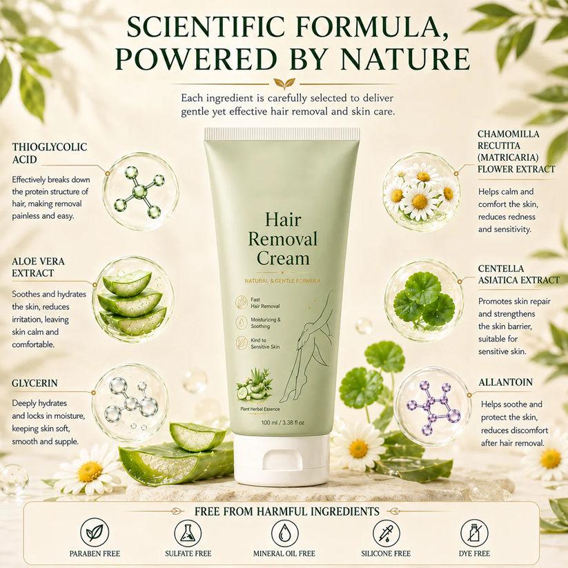 LAST DAY -BUY 1 GET 1 FREE🤩Ahlwo Painless Depilatory Cream – No Razor Bumps, No Harsh Odor