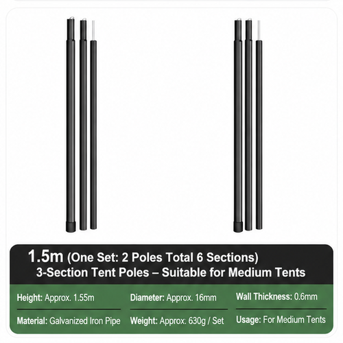 1.5m Shade Cloth Pole Set (2 PCS)