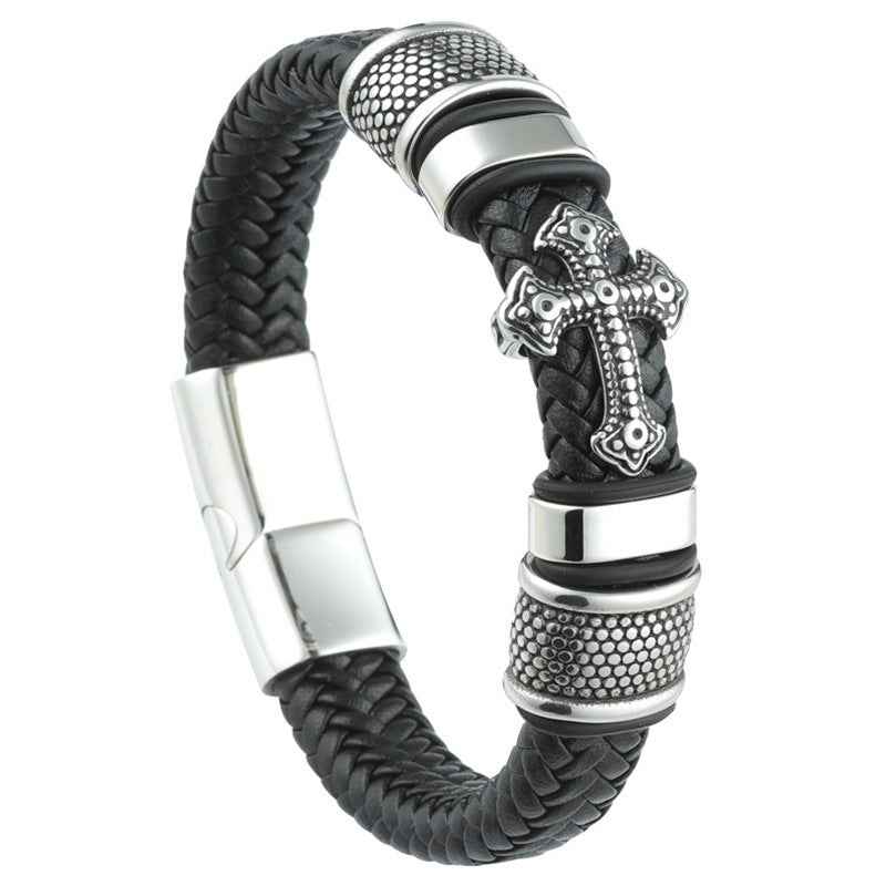 ⚔️ Hot Sale 50% OFF 🖤 Men’s Retro Leather Braided Bracelet