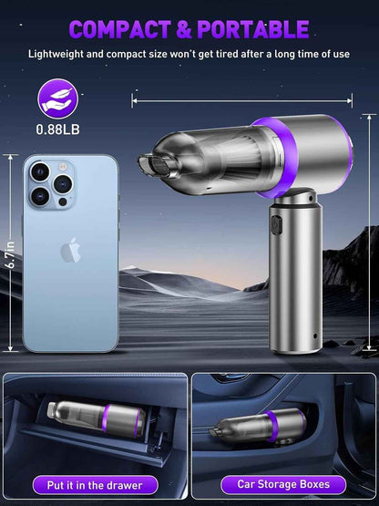 🚗 5-in-1 Mini Car Vacuum | Powerful Cordless Air Duster