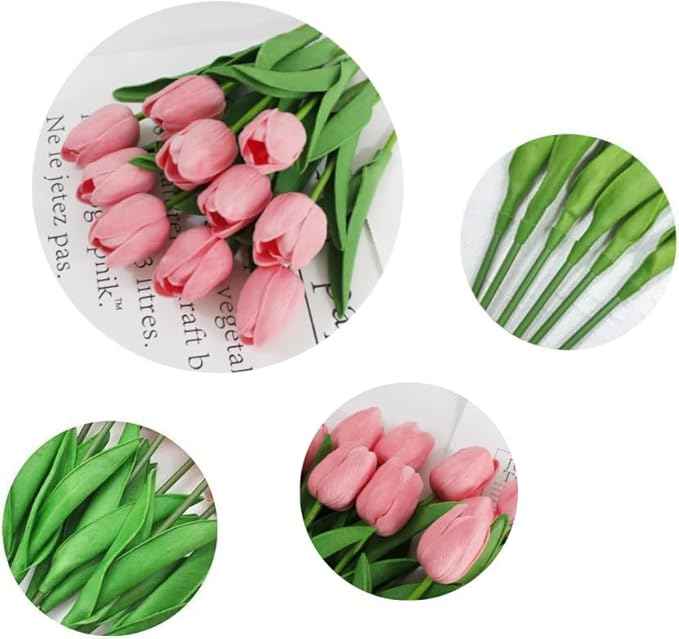 Last Day Promotion! 🔥Outdoor/Indoor UV Resistant & Waterproof Faux Tulip Bouquet 10Pcs Artificial Flower Decor ✅