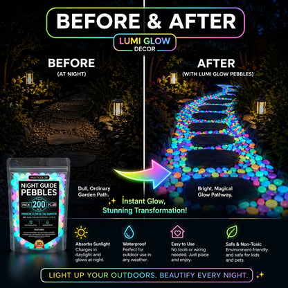 🌈🎁2CM Colorful Glow-in-the-Dark Garden Rocks for Pathways & Decor