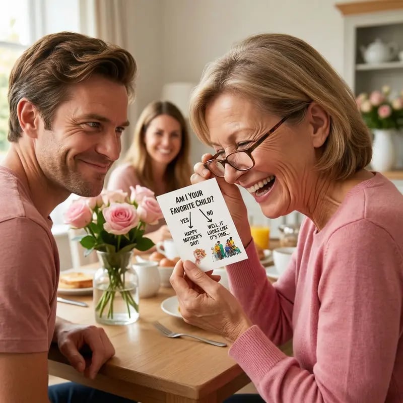 🌺Mother’s Day Discount💐Funny Mother’s Day Card: "Favorite Child" Gag Gift   🎈