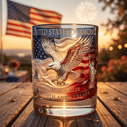 🦅 USA 250th Anniversary Commemorative Glass (1776–2026)