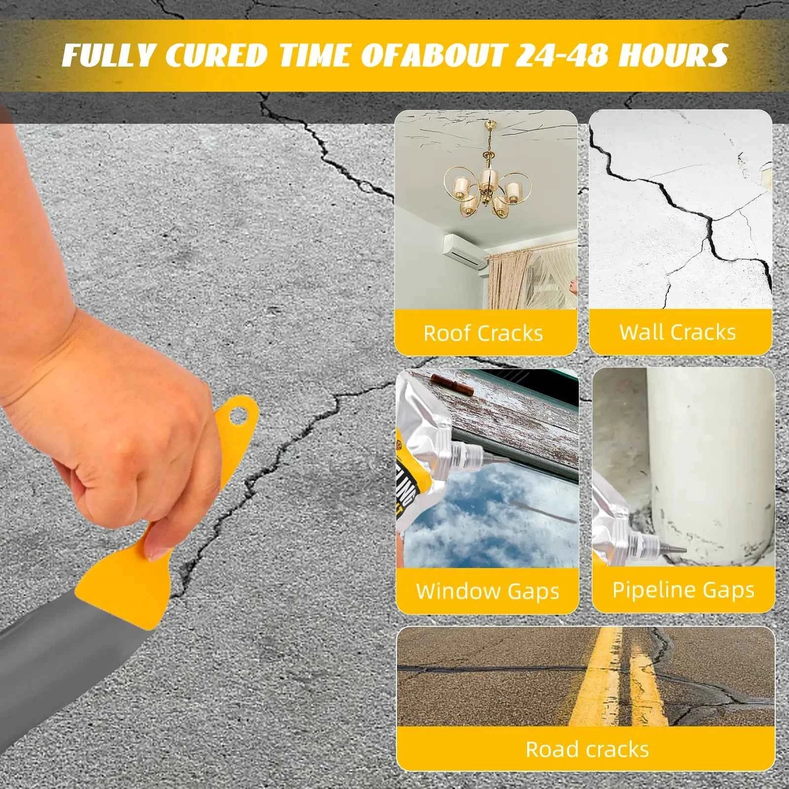 🛠️ Concrete Crack Filler & Sealant | Quick-Dry Waterproof Repair