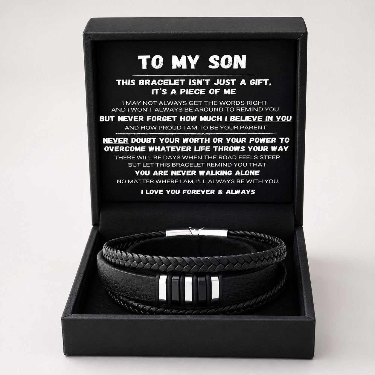 ✨Last Day 49 % OFF🖤To My Son — Handmade Never Walk Alone Braided Bracelet
