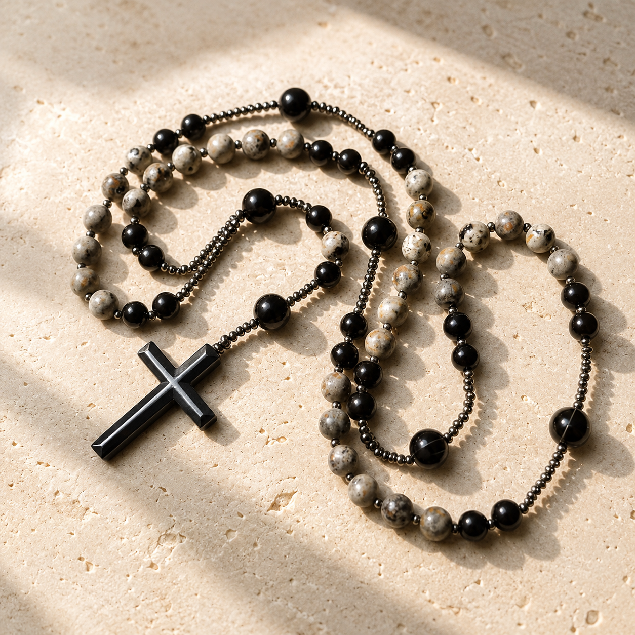 📿Natural Rosary Necklace - UV Reactive Energy Protection Healing Crystal💎
