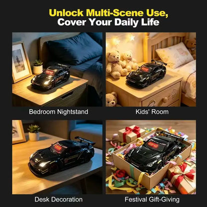 🚗 Hyper Car Alarm Clock with Realistic Engine Sound & LED Lights ✨