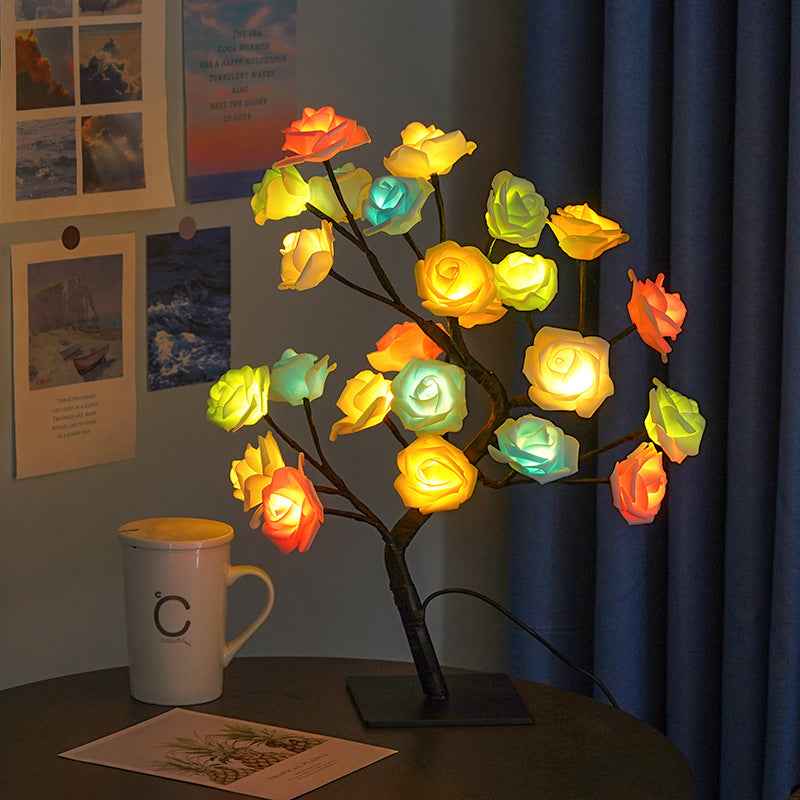 ✨ Rose Flower Tree Lamp | Romantic Bedroom Night Light