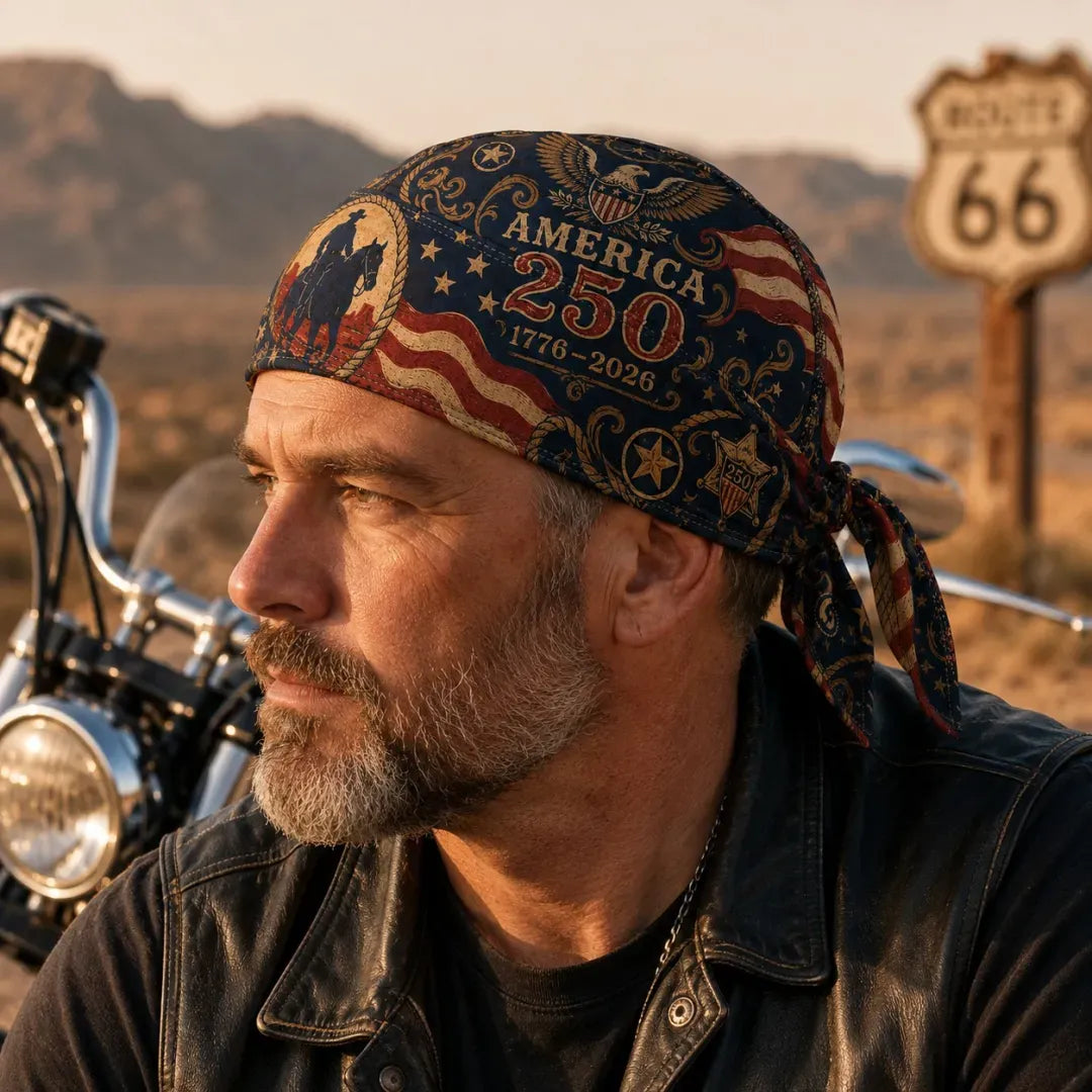 🚨FLASH SALE - 🎖️America 250 Tribute Biker Do Rag(✨Moisture-Wicking All-Day Comfort}