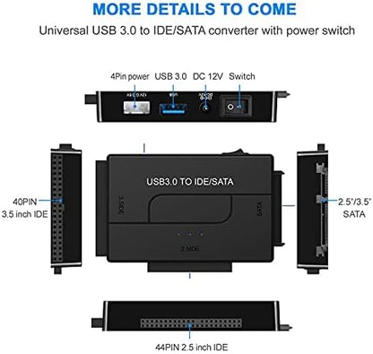 💾 USB 3.0 to SATA IDE Adapter | Universal Hard Drive Reader