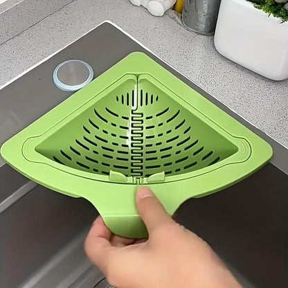 🧲✨ Magnetic Triangle Drain Basket | Multi-Function Sink Organizer & Food Strainer