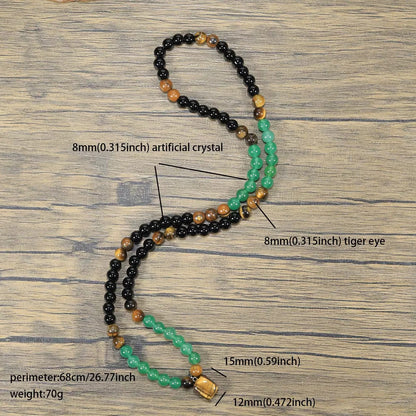 ✨ Money Attraction Necklace With GreenAventurine & Tiger Eye Pendant Healing Crystal Stone