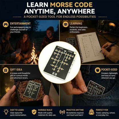 🔥 📟 Morse Code Trainer Card Pro (LED Edition)