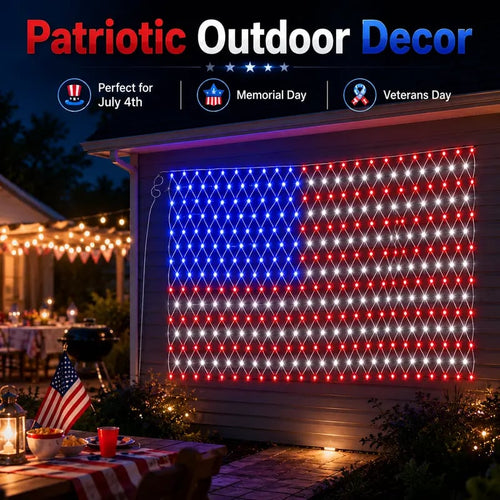 🔥39% Off Sale on July 4-----Solar American Flag Lights Outdoor