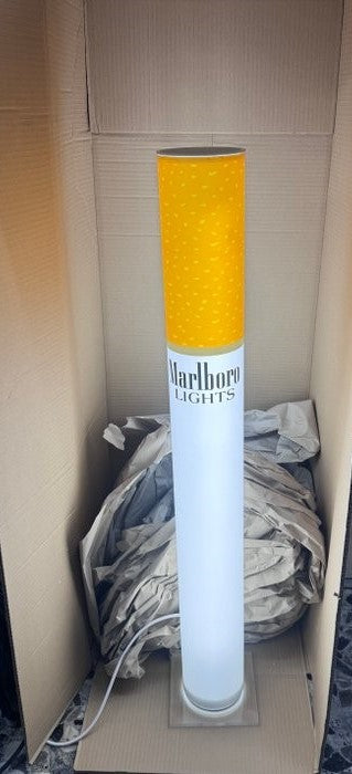 🚬 Cigarette Tube Shaped Marlboro Style Floor Lamp | Retro Industrial Novelty Ambient Light