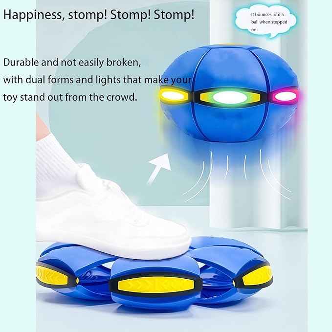 🏀✨ Magic Flying Saucer Ball with LED Lights | Transforming Bouncy Toy