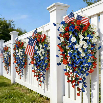 🇺🇸✨ Celebrate America’s 250th Anniversary with Patriotic Hanging Flower Baskets 🌸🎆