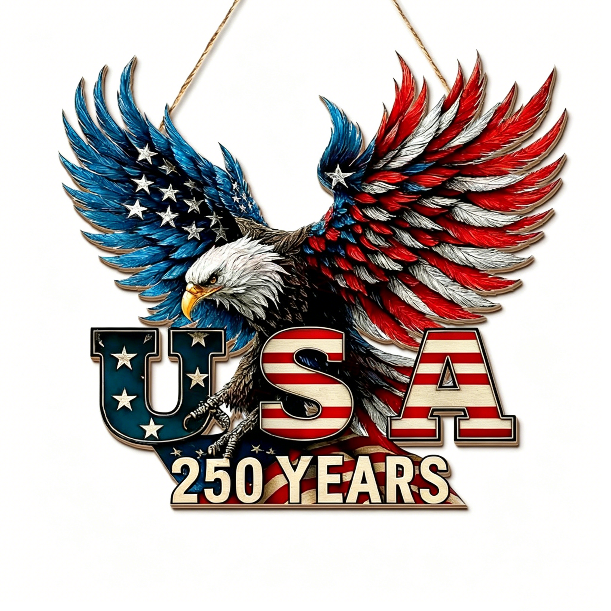 🎆 USA Independence Day Sign | Patriotic Wooden Door Decor