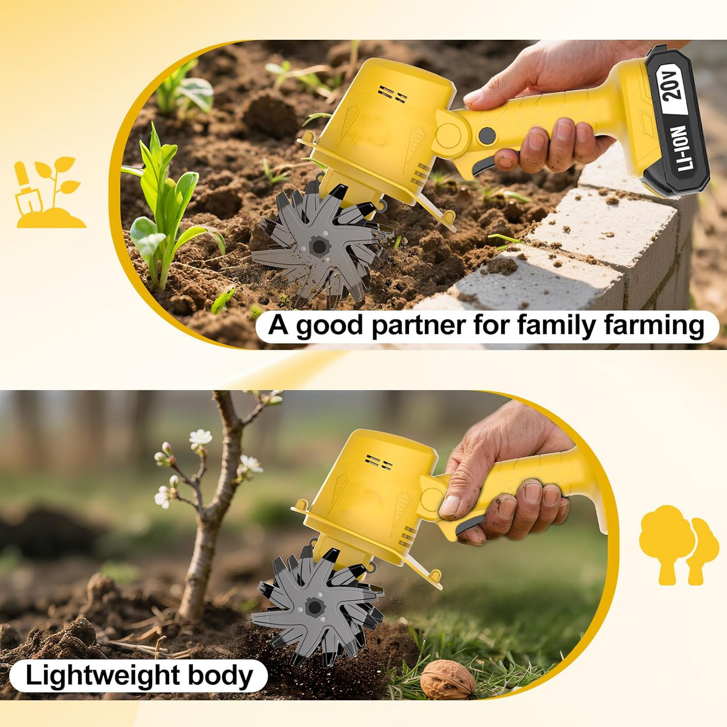 🌱🏡 Garden Season 49% OFF🔥 20V Electric Tiller | Perfect for Soil Cultivation, Weeding & Planting