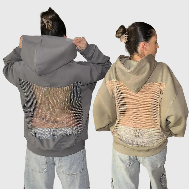 💥 50% OFF Final Sale – Crystal Mesh Hoodie ✨