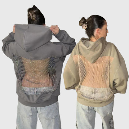 💥 50% OFF Final Sale – Crystal Mesh Hoodie ✨