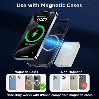 ⚡ 5000mAh MagSafe Power Bank | Wireless Fast Charger for iPhone