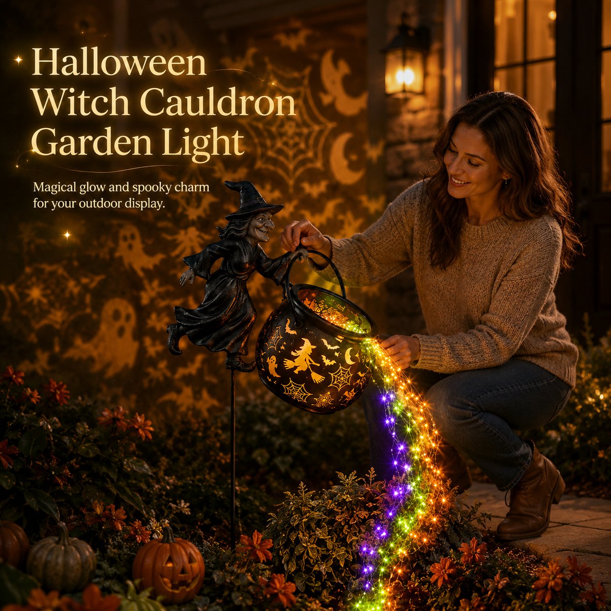 🧙‍♀️ Magical Witch Cauldron Garden Light 🎃 The Halloween Decoration Everyone Loves