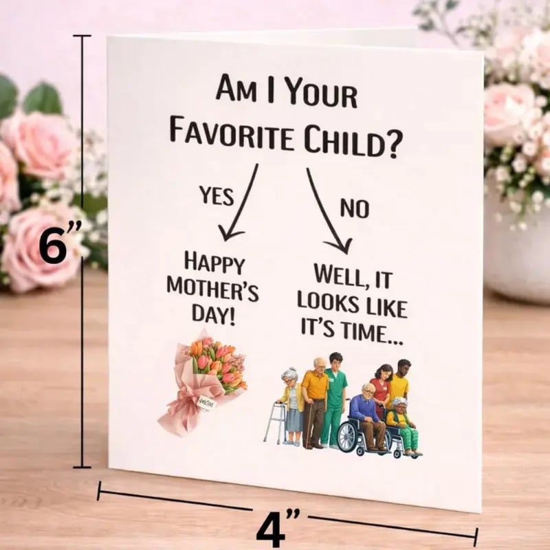 🌺Mother’s Day Discount💐Funny Mother’s Day Card: "Favorite Child" Gag Gift   🎈