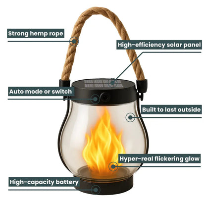 🔥 Solar Flame Lamp | Flickering Outdoor Garden Light