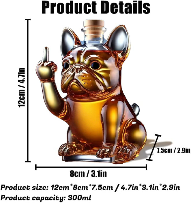 🐶 Decorative Whiskey Decanter | Creative French Bulldog Design