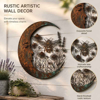 🔥Last Day 50% OFF Sola🔥-🌟🌜️Crescent Moon Bee Wall Decor🐝