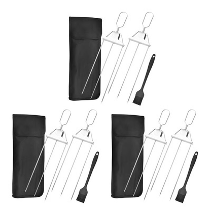 🔥 Reusable Grilling Skewers | BBQ Kabob Set with Storage Bag