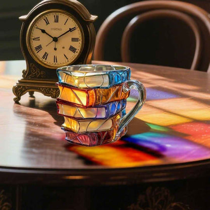 Ceramic Innovative 3D Painting Book Mug Unique Stacked