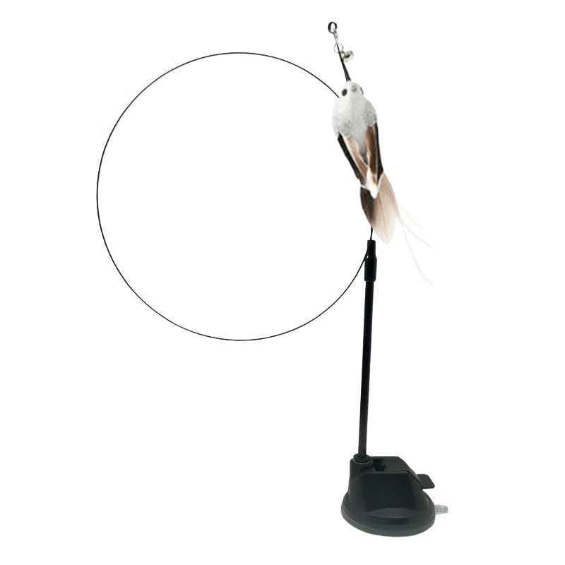 🎾 Interactive Cat Toy Wand | Suction Cup Feather Ball Toy for Indoor Cats