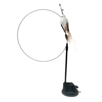 🎾 Interactive Cat Toy Wand | Suction Cup Feather Ball Toy for Indoor Cats