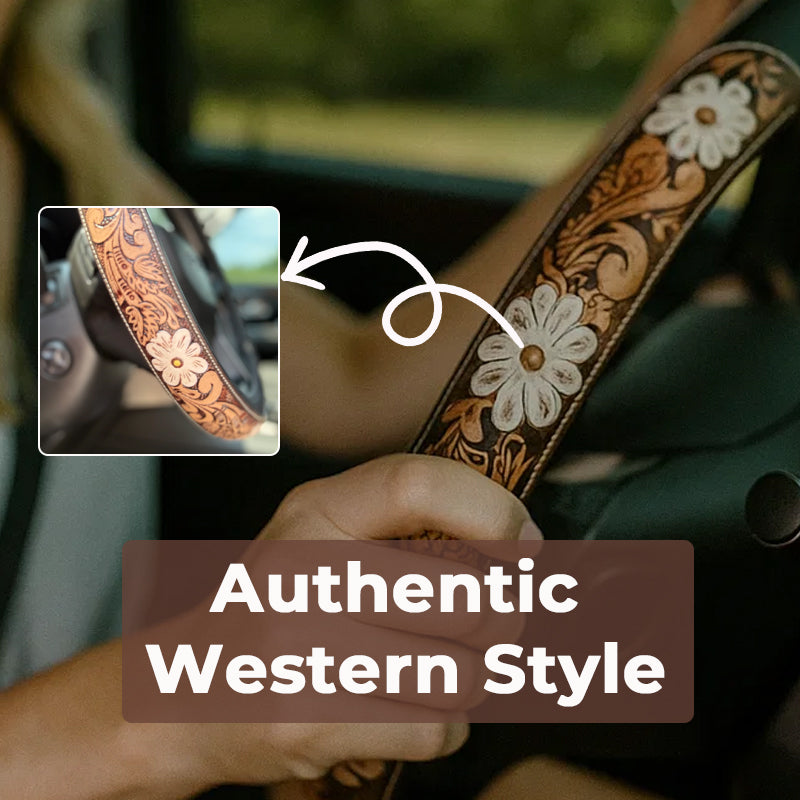 🤠 Give Your Ride That Wild West Energy🛞Western Cowboy Steering Wheel Cover