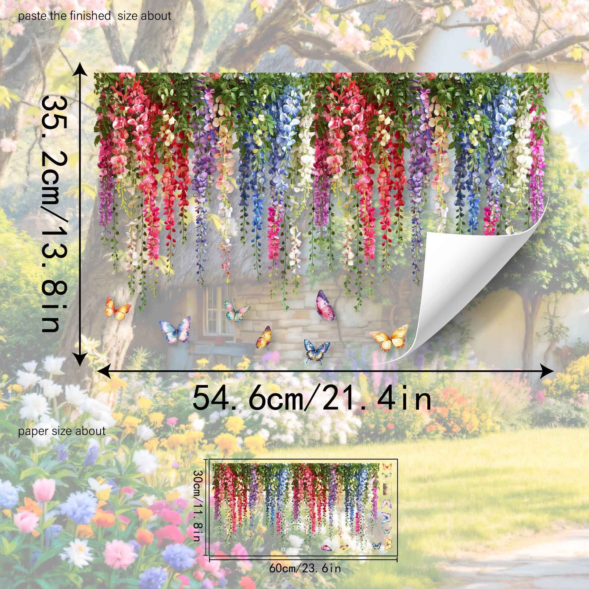 💐Colorful Floral Bouquet Window Sticker🖼️(Cut to size freely)