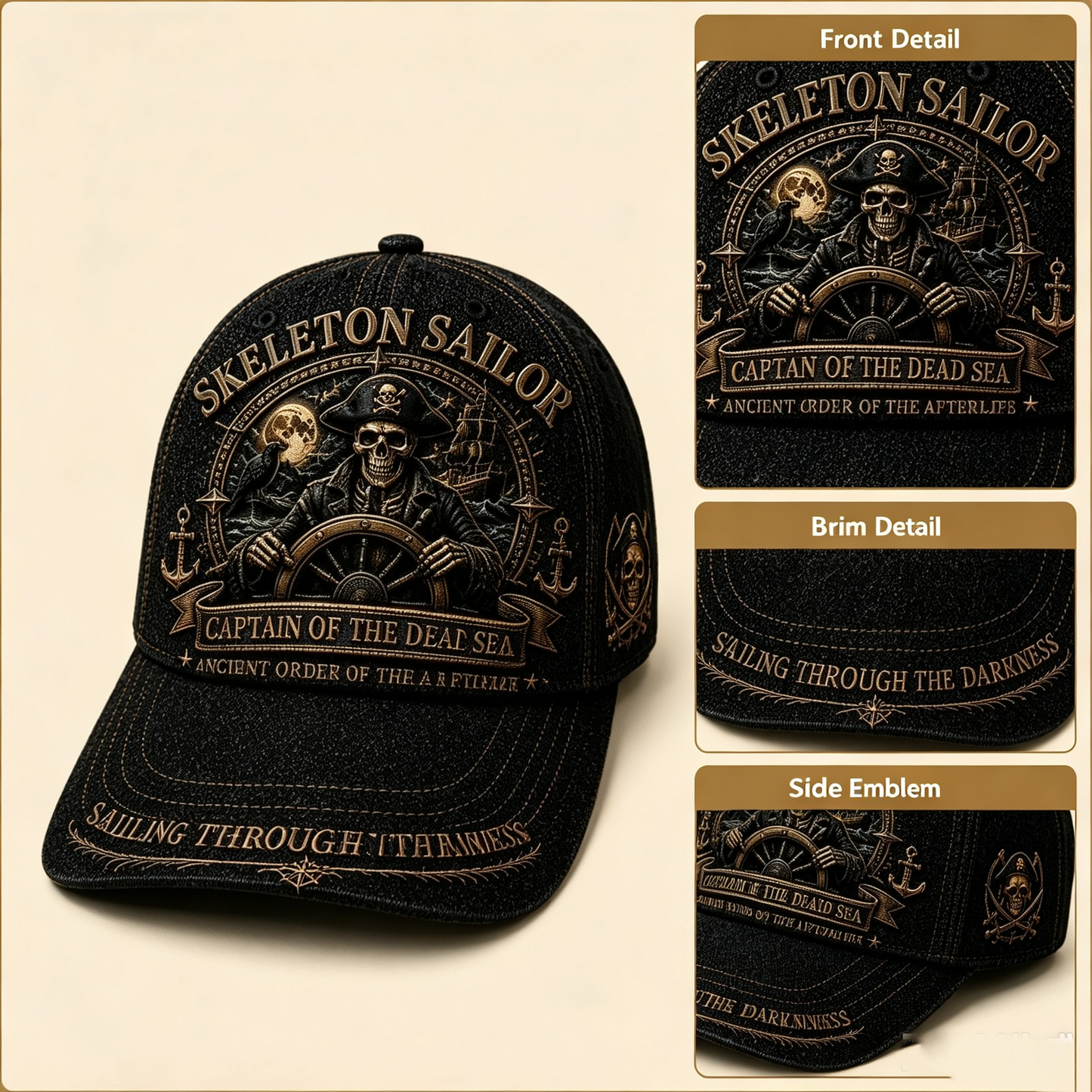 🏴‍☠️✨ Limited Time 50% OFF✨ Skeleton Sailor Hat | Captain Of The Dead Sea Halloween Costume Accessory