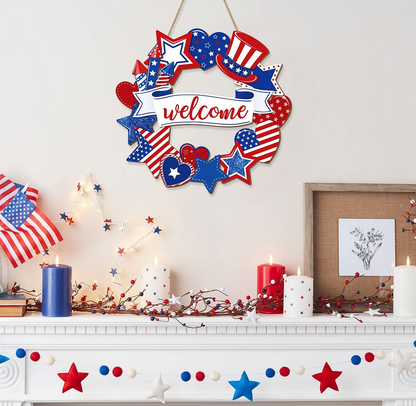 🎆 USA Independence Day Sign | Patriotic Wooden Door Decor