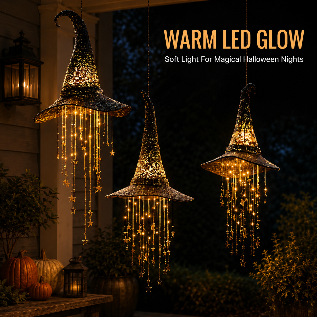 Lighted Witch Hat Hanging Chime🧙🏻‍♀️