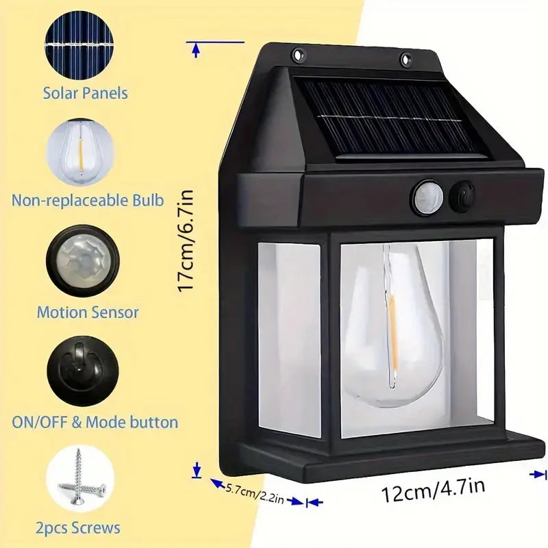 🌞 Solar Outdoor Wall Lights | Motion Sensor Waterproof IP65