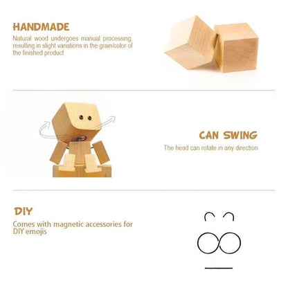 🔥Last Day 50% OFF - Shaking Feet Wooden Doll - Sways with 12 Pcs Magnetic Expressions