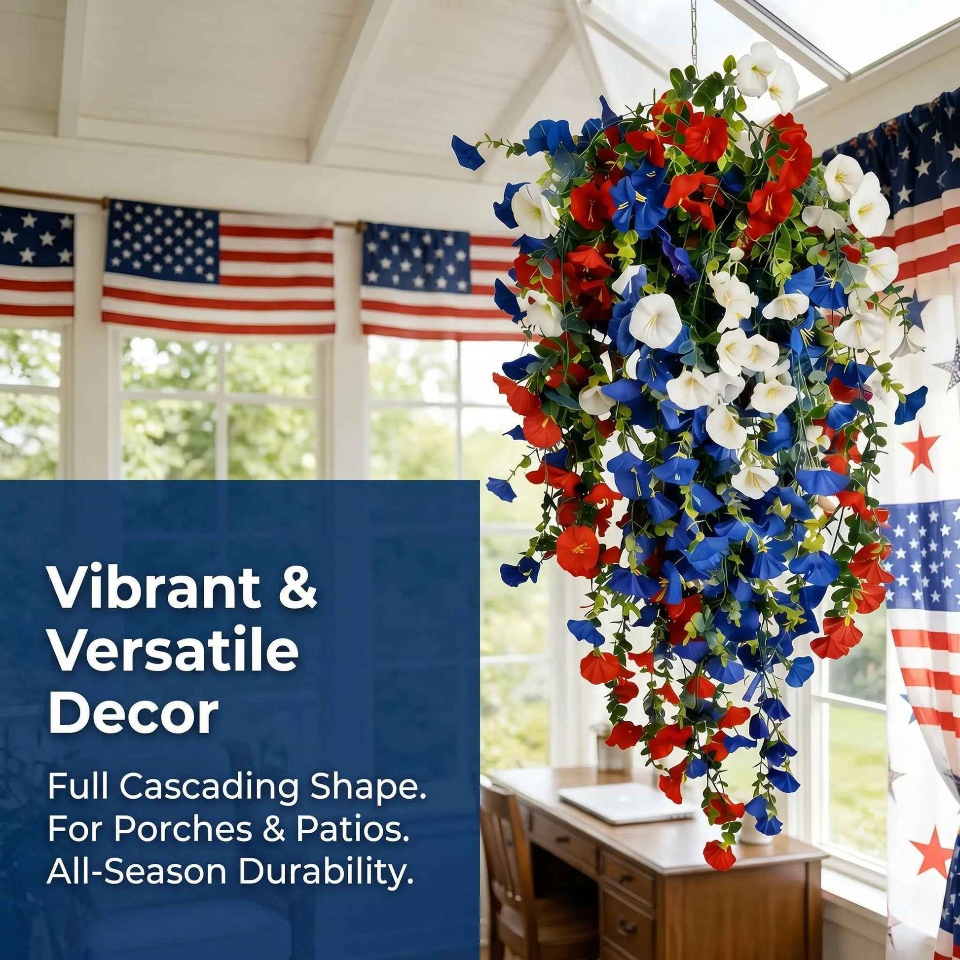 🇺🇸✨ Celebrate America’s 250th Anniversary with Patriotic Hanging Flower Baskets 🌸🎆