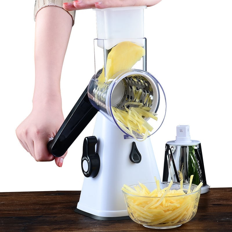 Multifunctional Rotary Vegetable Slicer – Hand Crank Cheese Grater & Veggie Cutter